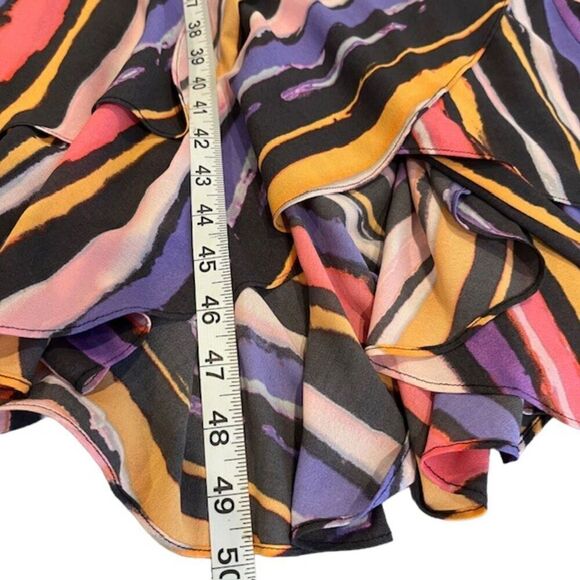 Great Jones Vibrant Orchid Wrap Dress Midi Layered Orange Purple Pink Medium - Picture 12 of 13